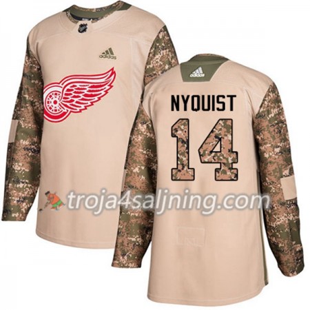 Detroit Red Wings tröja Gustav Nyquist 14 Adidas 2017-2018 Camo Veterans Day Practice Authentic - NHL Tröjor Herr